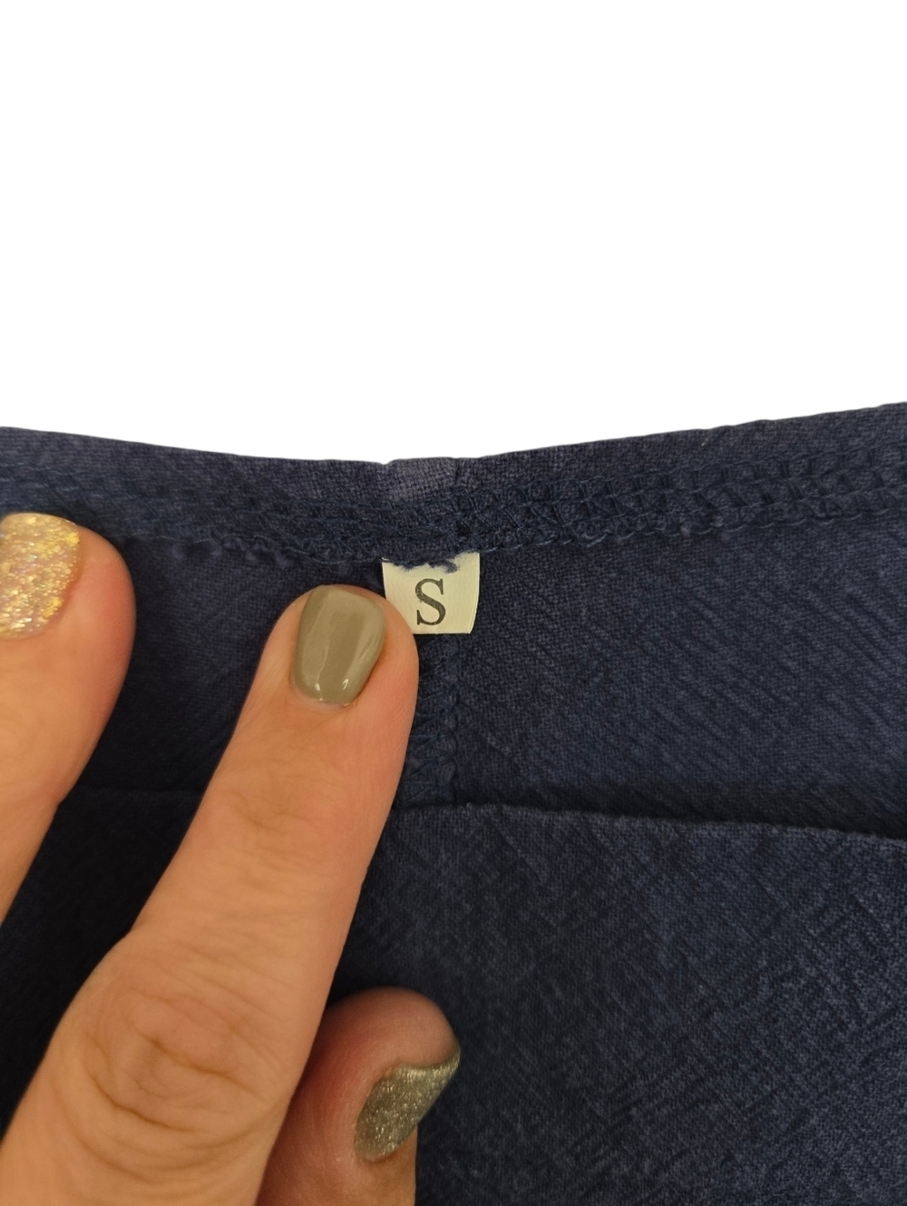Navy Blue Wide Leg Overalls | Adjustable Strap Jumpsuit | Size Small - Picture 4 of 7